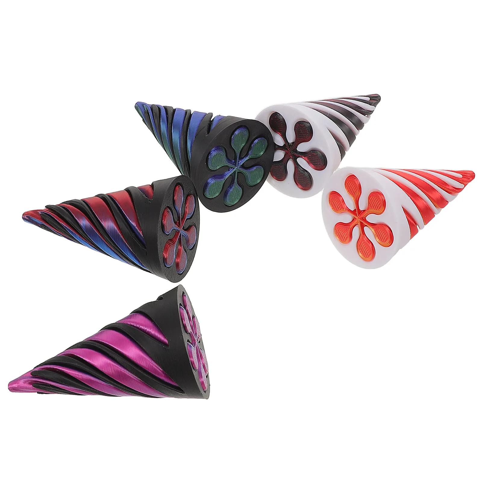 

5Pcs Spiral Cone Fidget 3D Printed Impossible Pyramid Passthrough Sensory Spiral Desk Decoration Brain Teaser Printed Fidget Toy