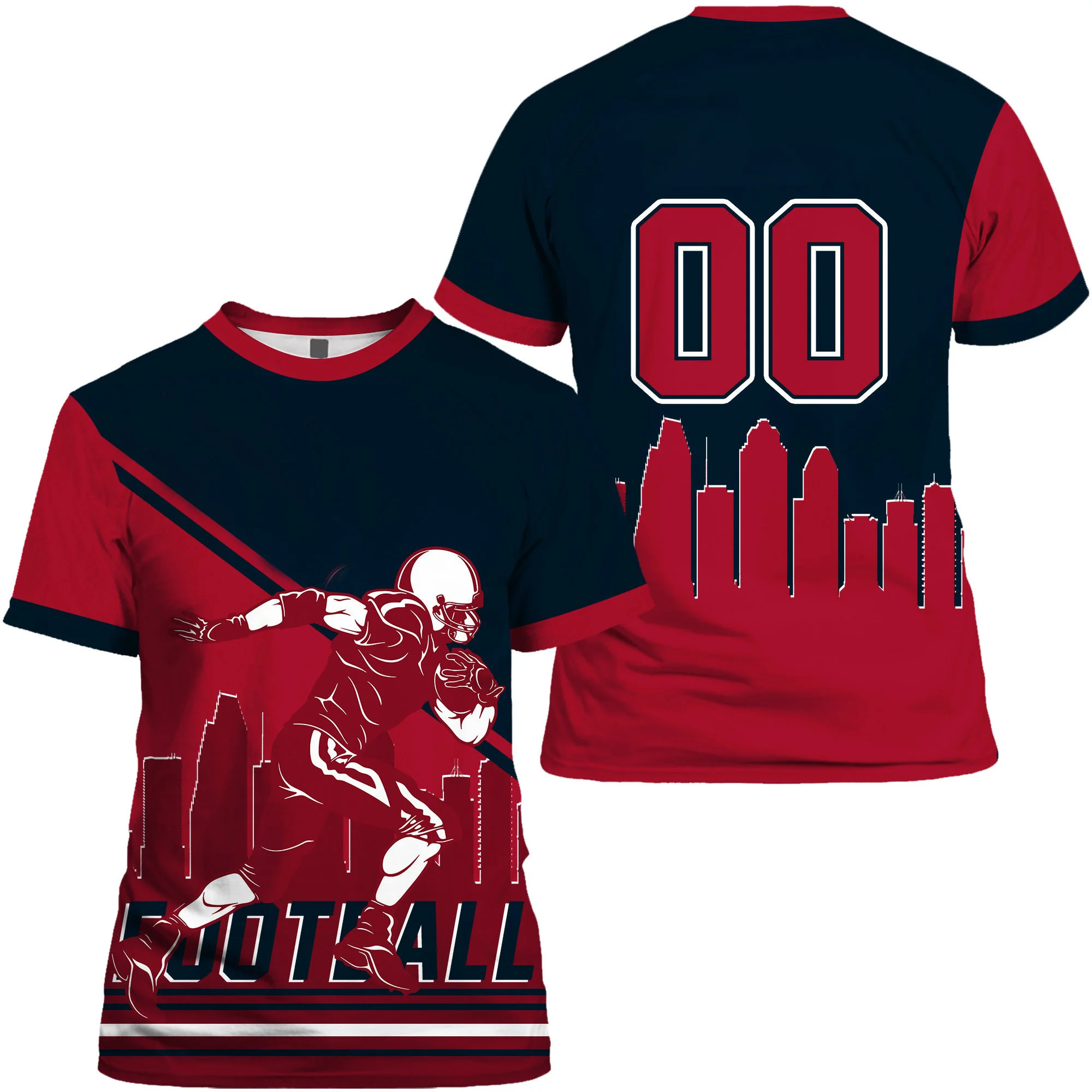 2024 Amerikaanse Voetbal Finale Grafische T-Shirt Voor Mannen Kleding Aangepaste Naam & Naam Rugby Fans T-Shirt Korte Mouwen Y 2K T-Shirts