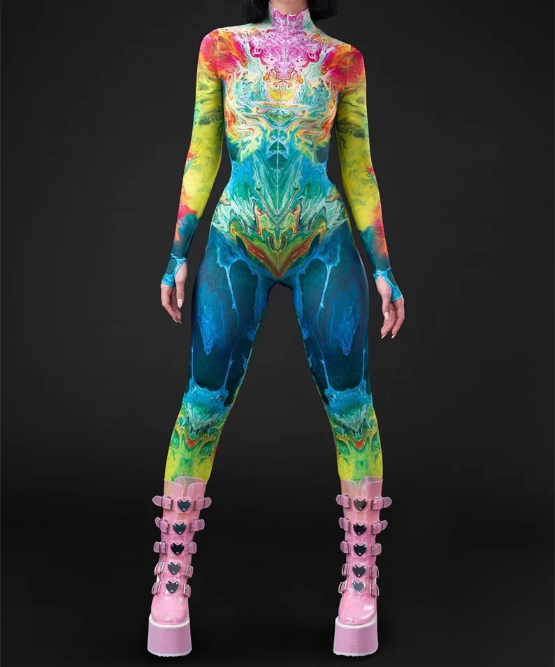 Unisex Steampunk 3D-Digitaldruck Halloween-Party Rollenspiel-Jumpsuit Damen Herren Cosplay-Kostüm Karneval Feiertags-Bodysuit – Detail 22