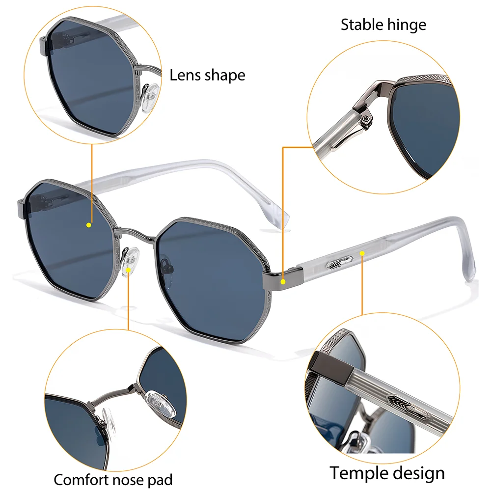 CATERSIDE جديد الرجال النظارات الشمسية المضلع الرجعية واقية من الشمس نظارات المرأة موضة الاتجاه السفر في الهواء الطلق نظارات أساسية UV400