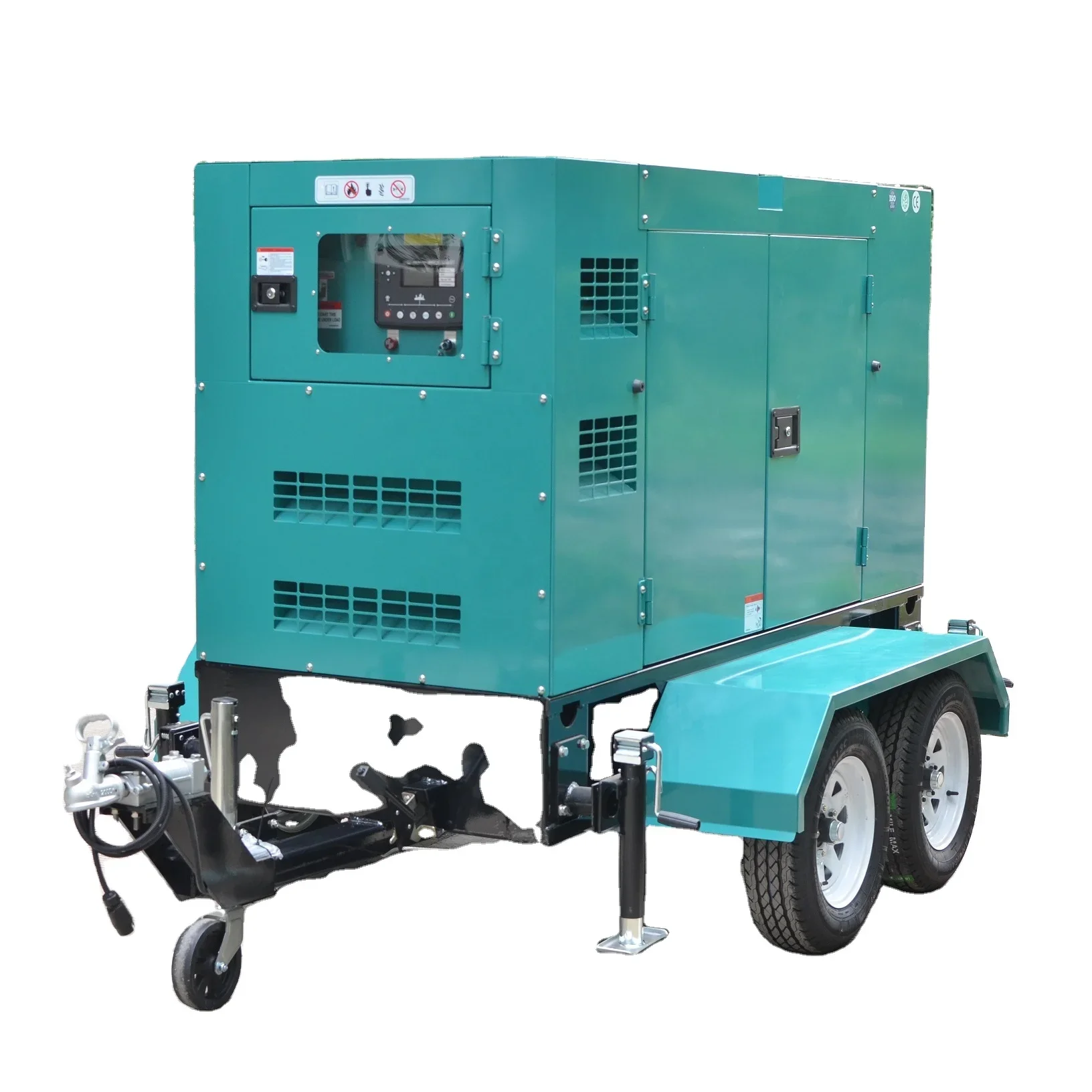Nowy zestaw generatora diesla typu przyczepa 50 kva z silnikiem Cummins 4BT3.9-G2 Genset ChimePower Zestaw generatora 50 kva z przyczepą