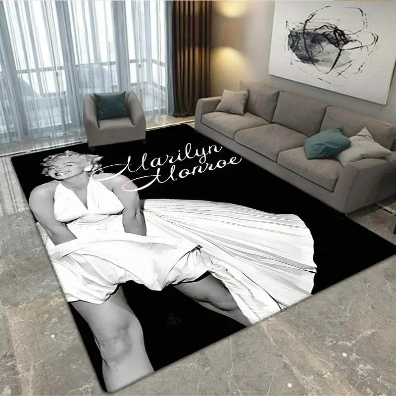 Marilyn Monroe printed carpet living room bedroom carpet balcony bathroom non-slip door mat photography props birthday gift