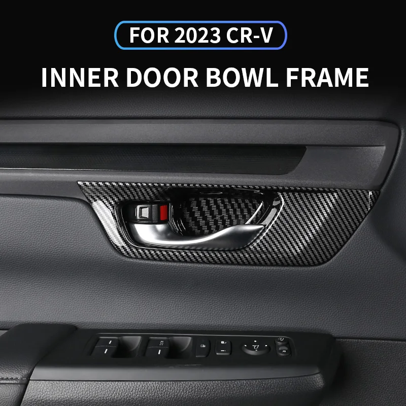 

For Honda CR-V CRV 6th Gen 2023 2024 ABS Interior Door Handle Bowl Cover Inner handle frame Decoration Trim Interior Accessories