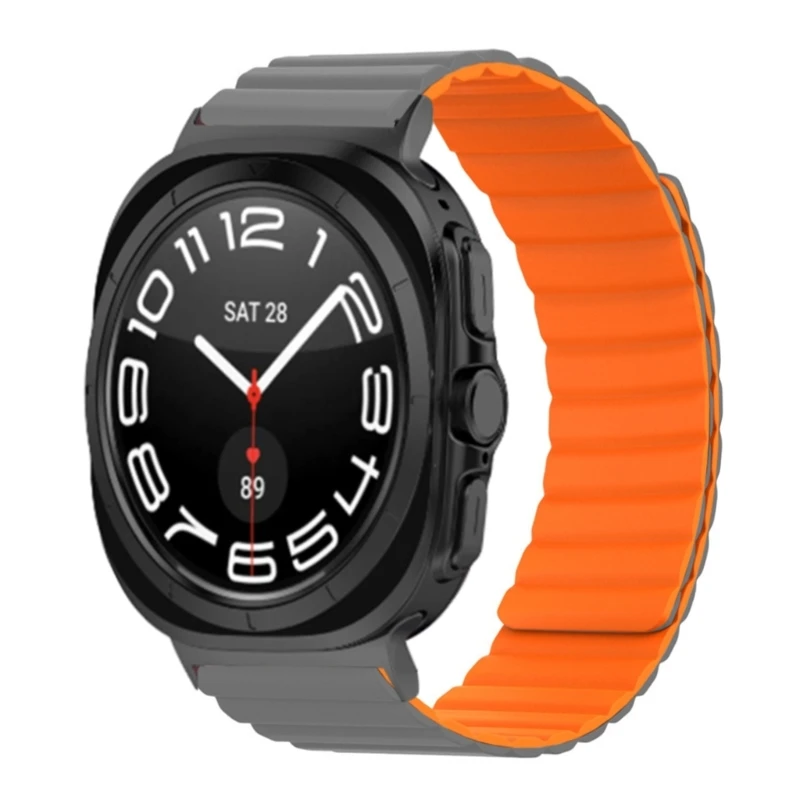 Pulseira para relógio 47mm, pulseira liberação rápida à prova suor, cinto magnético silicone