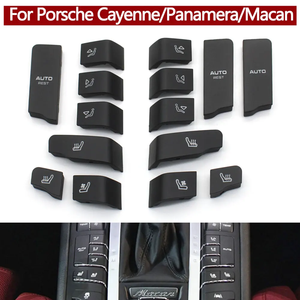 Car Front Central Console Air Vent Temperature Ventilation Adjust AC Button Caps For Porsche Cayenne 7P5 Panamera 970 Macan 95B