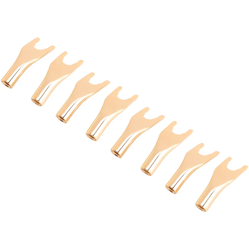 B03B-8PCS HIFI Banana Y Spade U/Y Gold Plated Pure Copper Screw Fork Hifi Speaker Spade Connector Plugs Easy To Use Copper