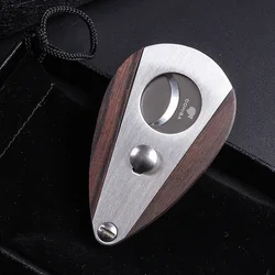 Sandalwood Cigar Cutter Scissors Double Blade Guillotine Stainless Steel W Wood Grain Cuban Cigar Accessories Gift for Smokers