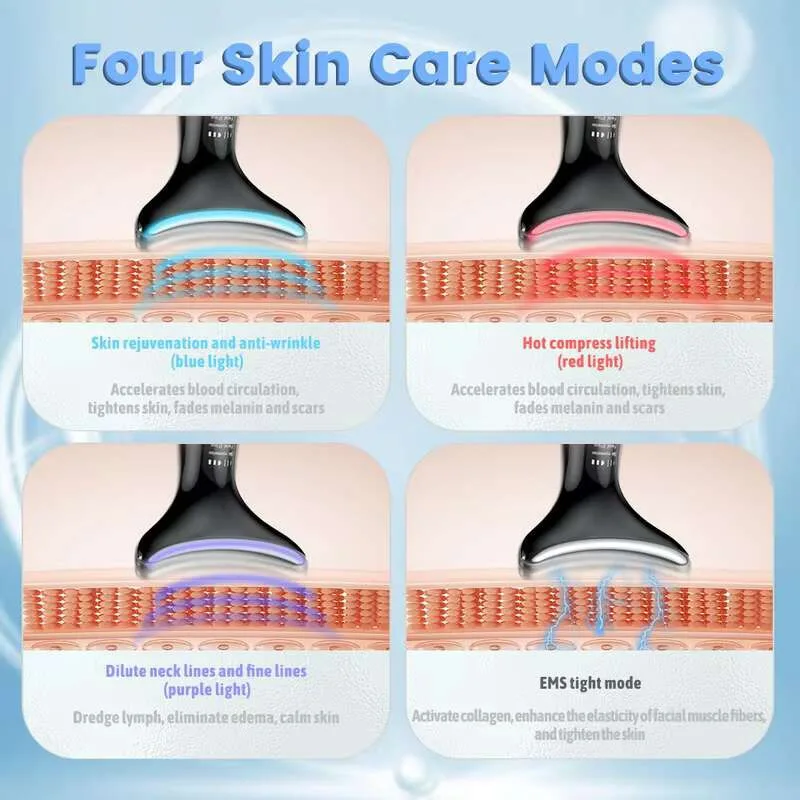 ยกกระชับถอดริ้วรอยอุปกรณ์พับฟื้นฟูผิวความงามคอ Face Care เครื่องนวดสั่นสะเทือน Beauty Rejuvenating