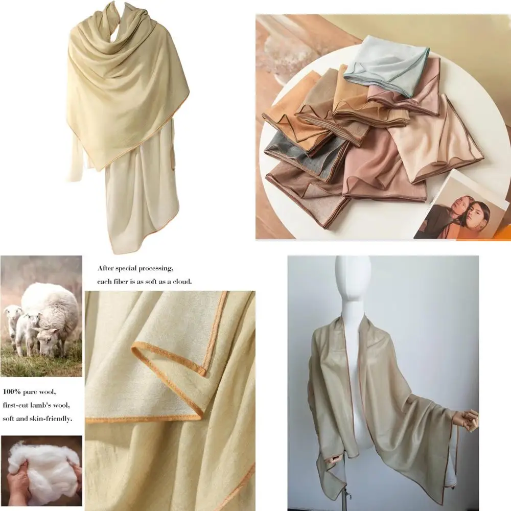 

Cashmere Pashmina Style Silk Wool Blend Shawl - Lightweight Skin-Friendly Wrap for Luxurious Comfort