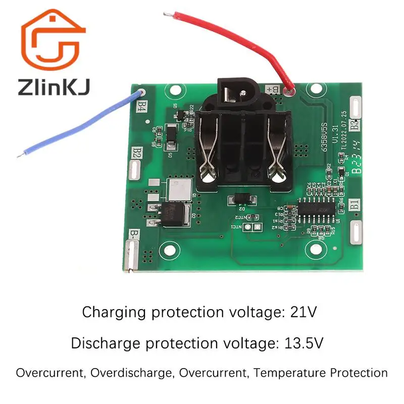 21V Bms 5s 20A Electric Angle Grinder 3.7V Li Ion Battery Protection PCB Board Drill Accessories Drop Shipping