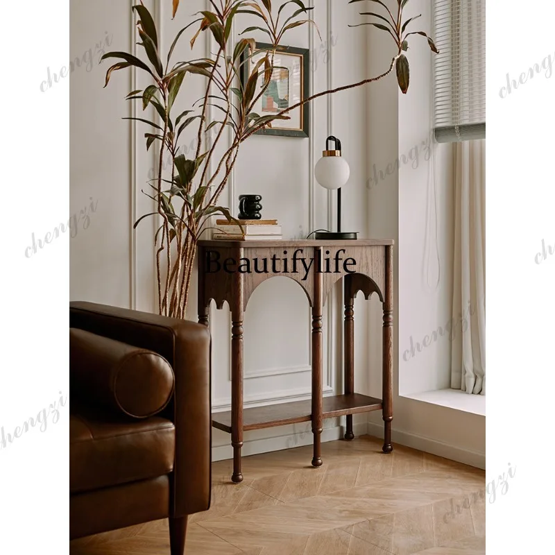 French solid wood porch cabinet entry small apartment medieval style living room partition cabinet