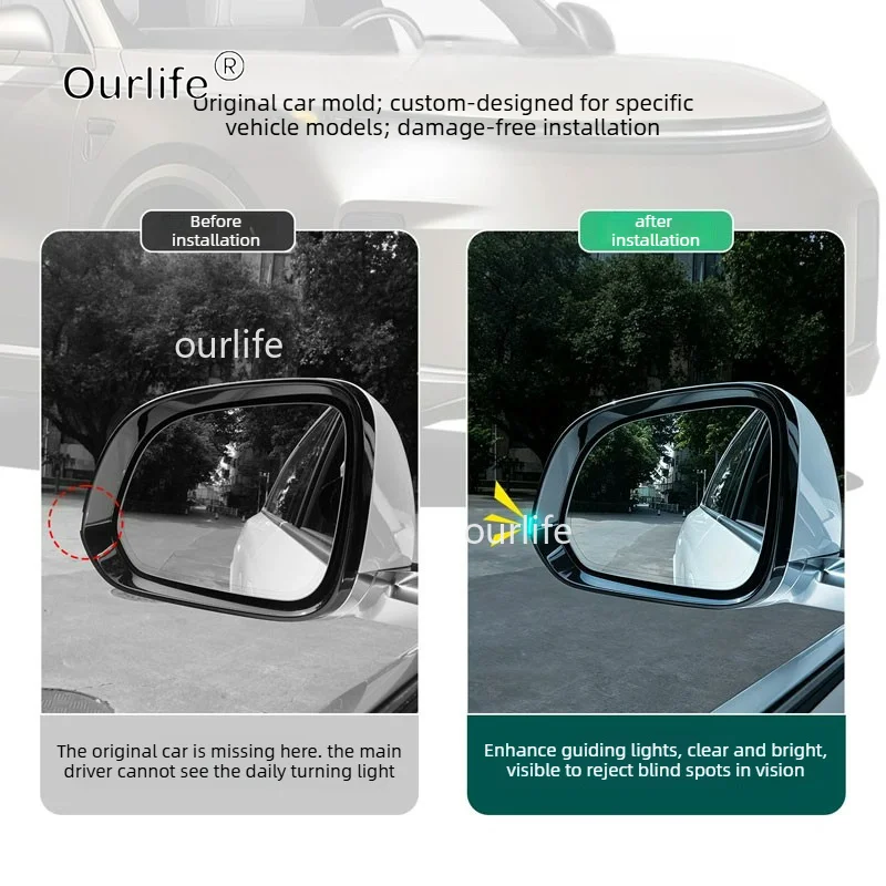 For Li L9 Livis Ultra 2026 2027 Rearview Mirror Smart Driving Assist Blue Light Guide Trim Car Modification Accessories