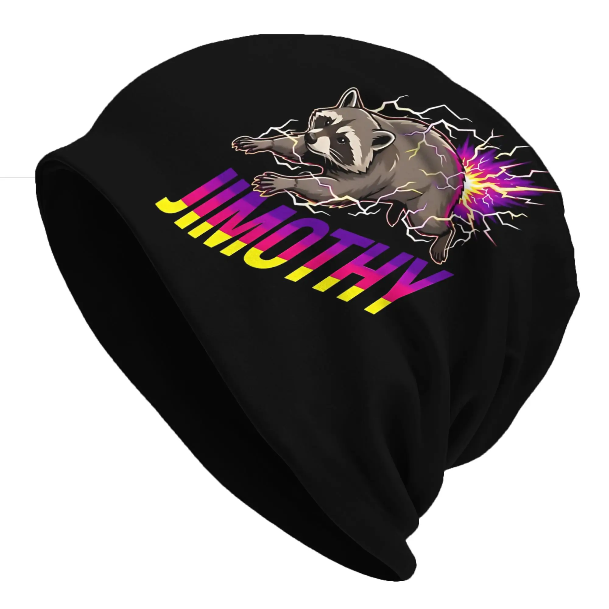Autumn Jimothy Raccoon  Neon Lightning Trash Panda Bonnet Homme Fashion Thin Hat  Skullies Beanies Caps Men Women Creative Hats