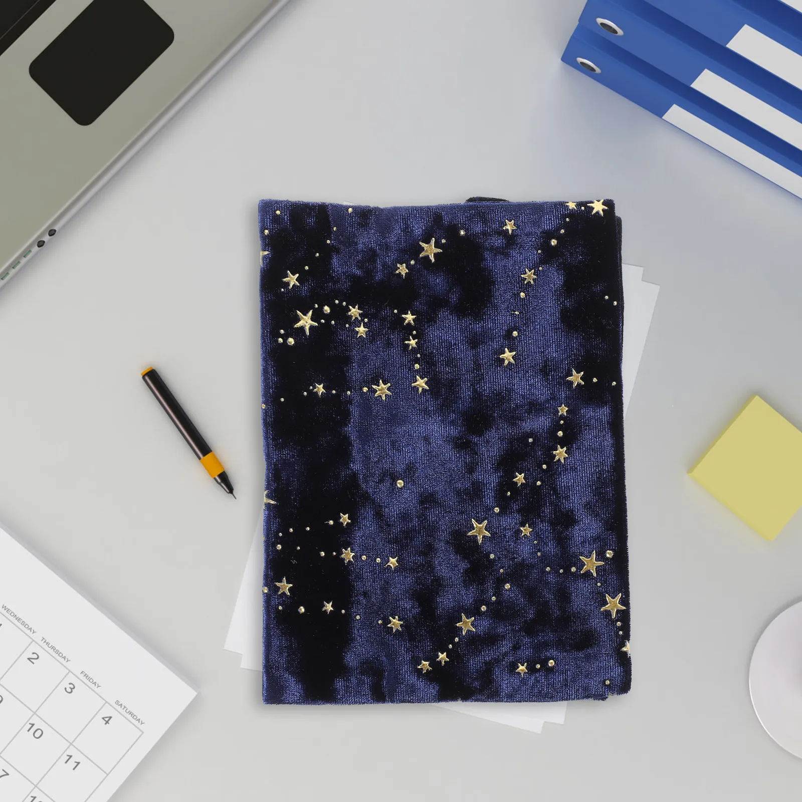 Gold Foil Stamped Starry Sky Book Cover Protective Cloth Sleeve for Hardback Novels Notebooks Exercise Books Dustproof Book