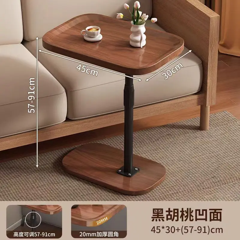 Shaped Folding Small Tea Nordic Wooden Modern Coffee Tables for Living Room Apartment Bed Adjustable Height Side Table Wood Home