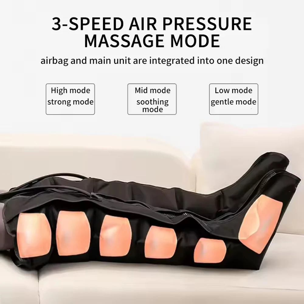 6 Airbag Air Compression Massage Boots Pneumatic Boots Used for Circulation and Leg Muscle Relaxation to Relieve Varicos Veins