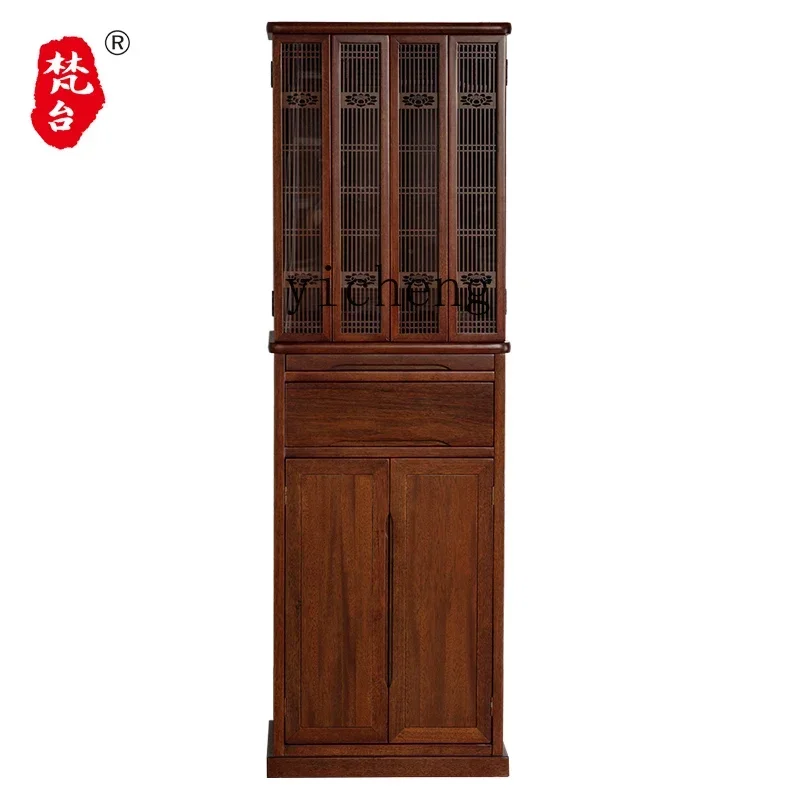 

solid wood Buddhist niche with door Buddhist cabinet household new Chinese vertical cabinet offering table