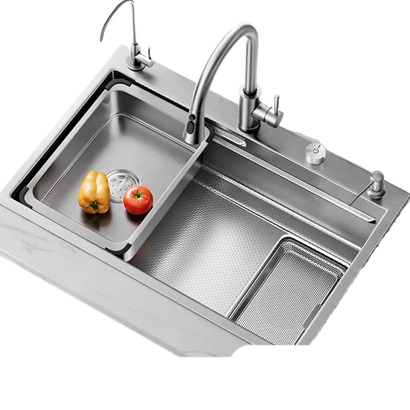 

Кухонная мойка, ремонт старения, большой одиночный бак, нержавеющая сталь, серебро 5,0, утолщенная раковина для овощей, миска для мытья, нержавеющая сталь 304