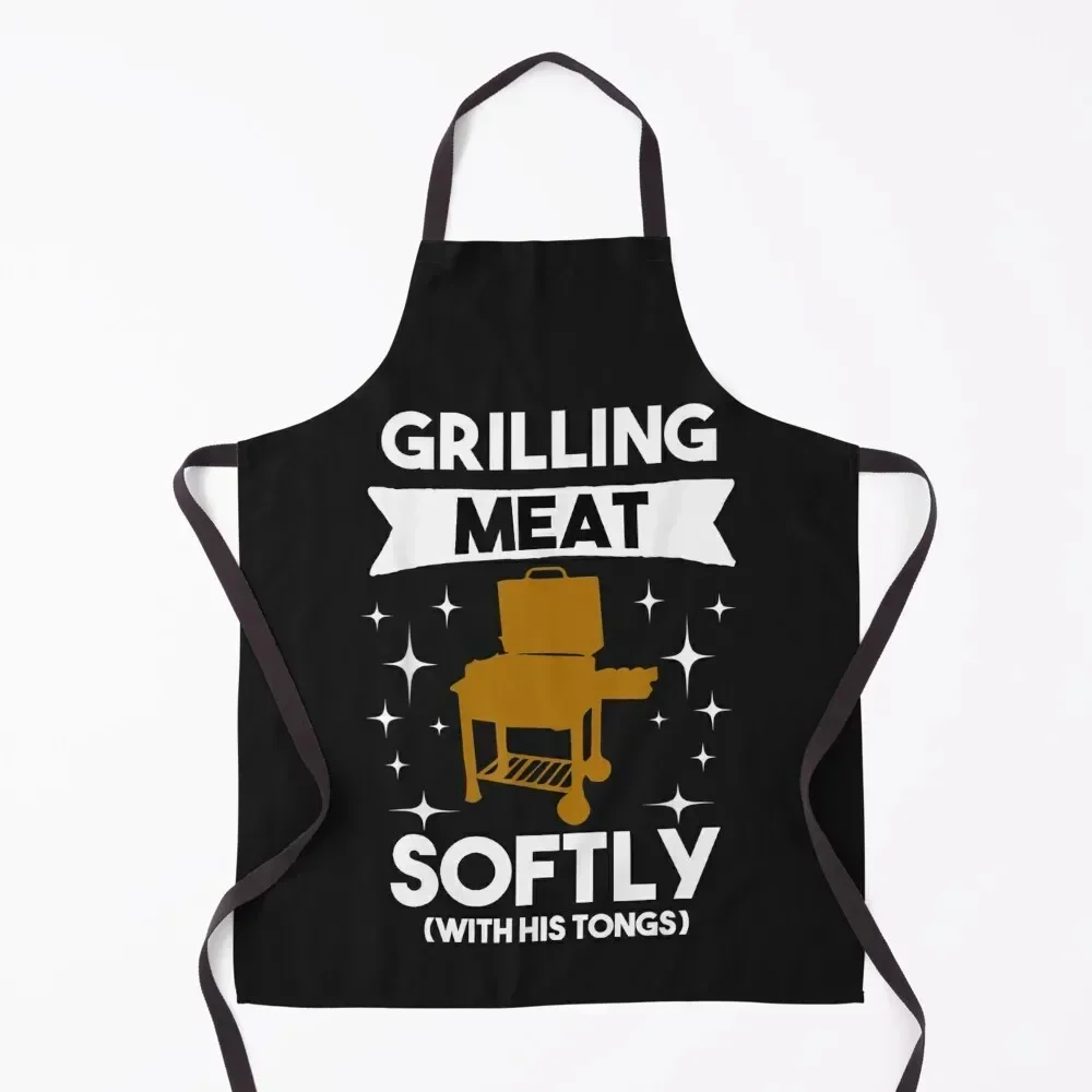 

Mens Grilling Meat Softly With His Tongs Apron Chef Uniform Woman kitchen utensil Kitchen Utensils Chef jacket men Apron