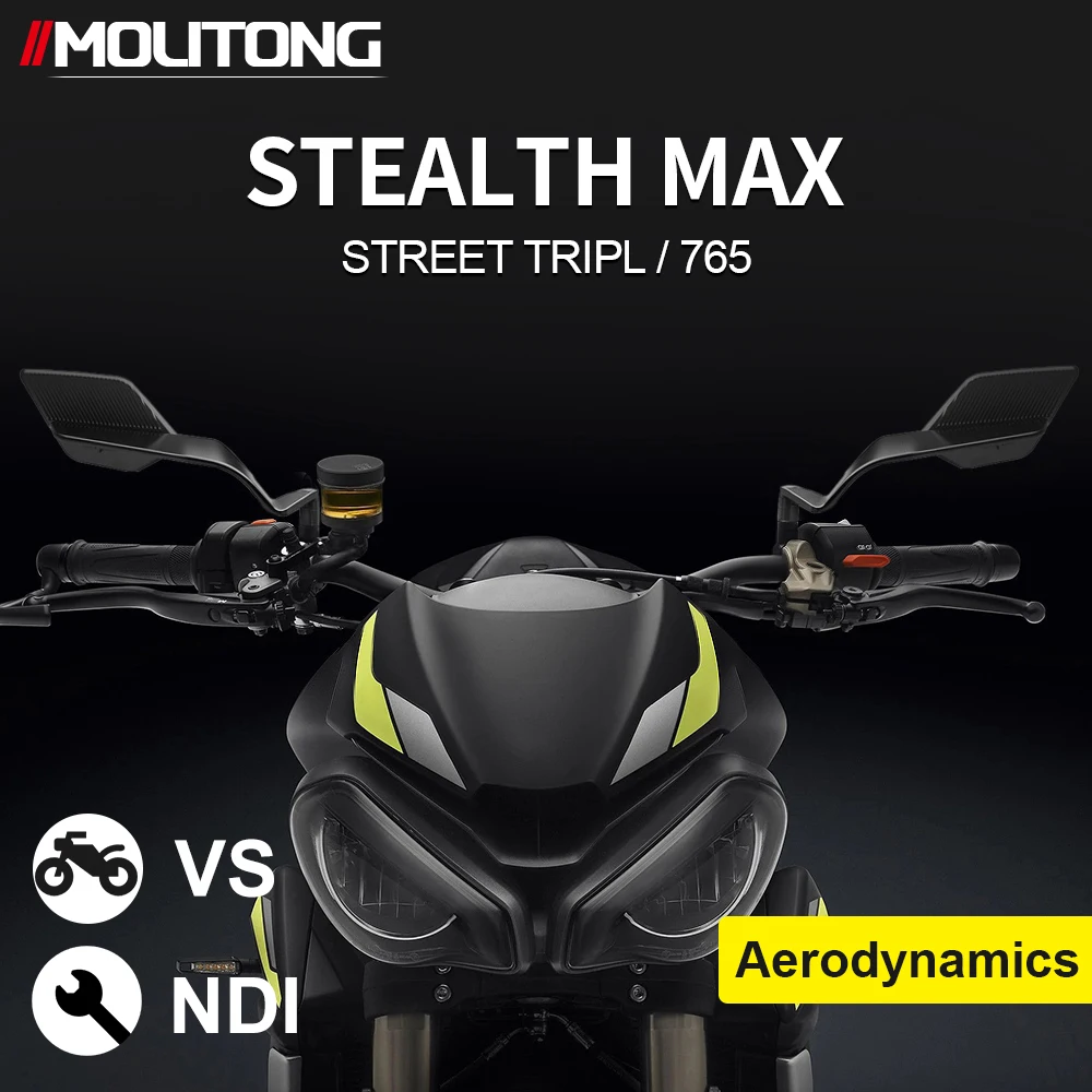 

For Street Triple RS S R Motorcycle Mirrors Stealth max Mirror Kits To Rotate Adjustable Mirrors For Street Triple 765 R RS