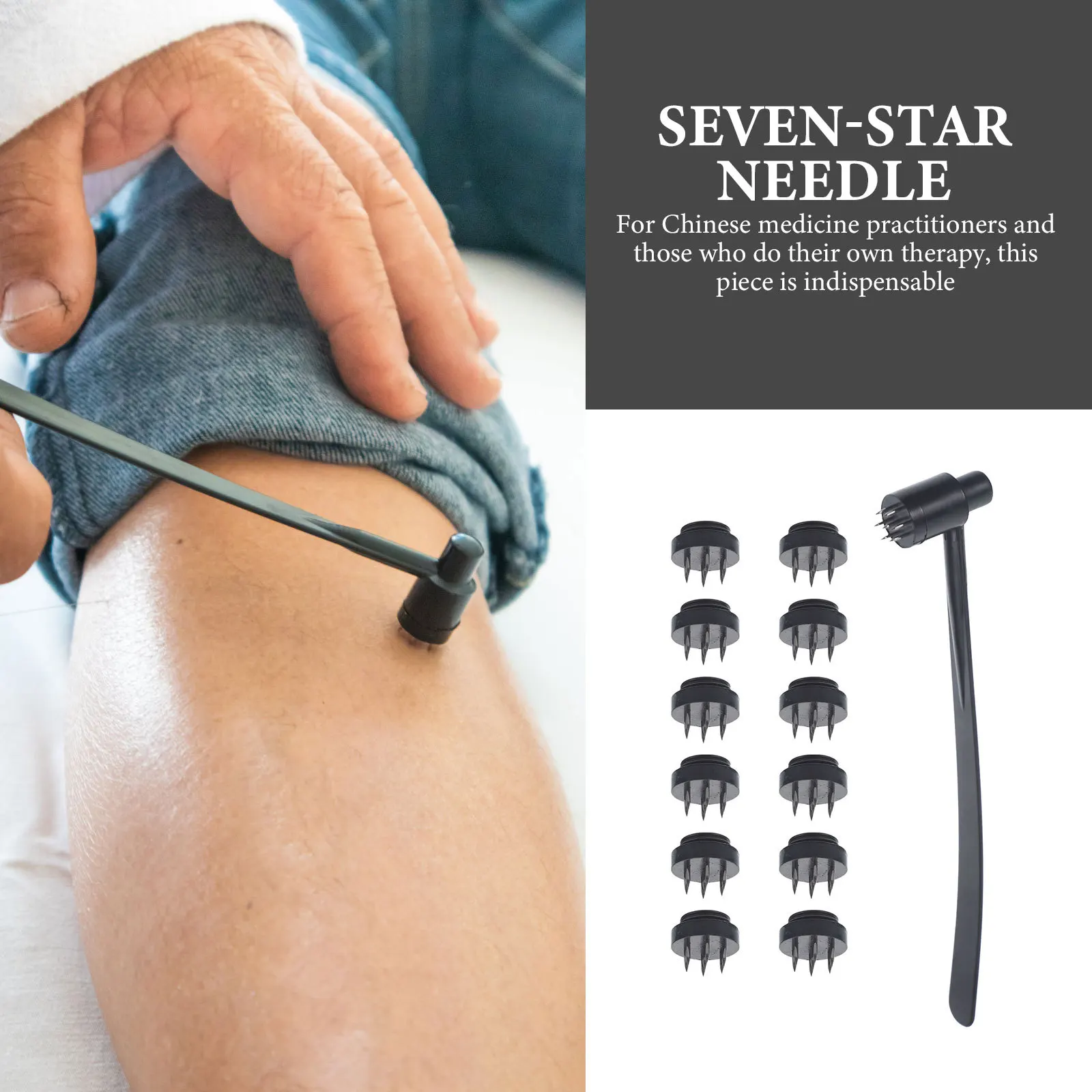 

1 Box 7-Star Plum Blossom Needle Set Detachable Skin Hammer Therapy Needle for Nerve Stimulating Circulation Enhancing