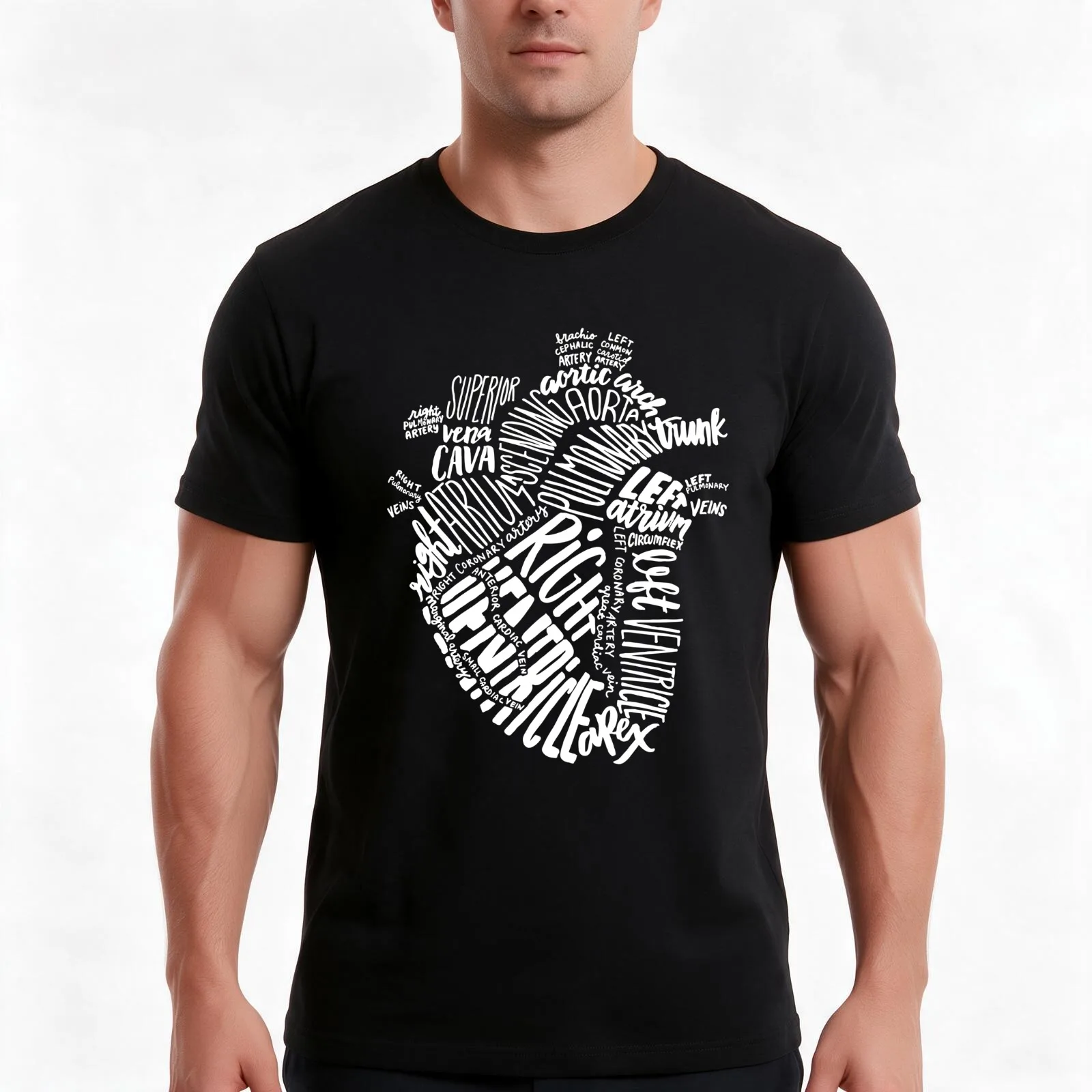 Handwritten Heart T-Shirt, Summer Casual Cotton Tee, Oversized Streetwear Tops, Vintage Graphic Print, Loose Fit Short Sleeve