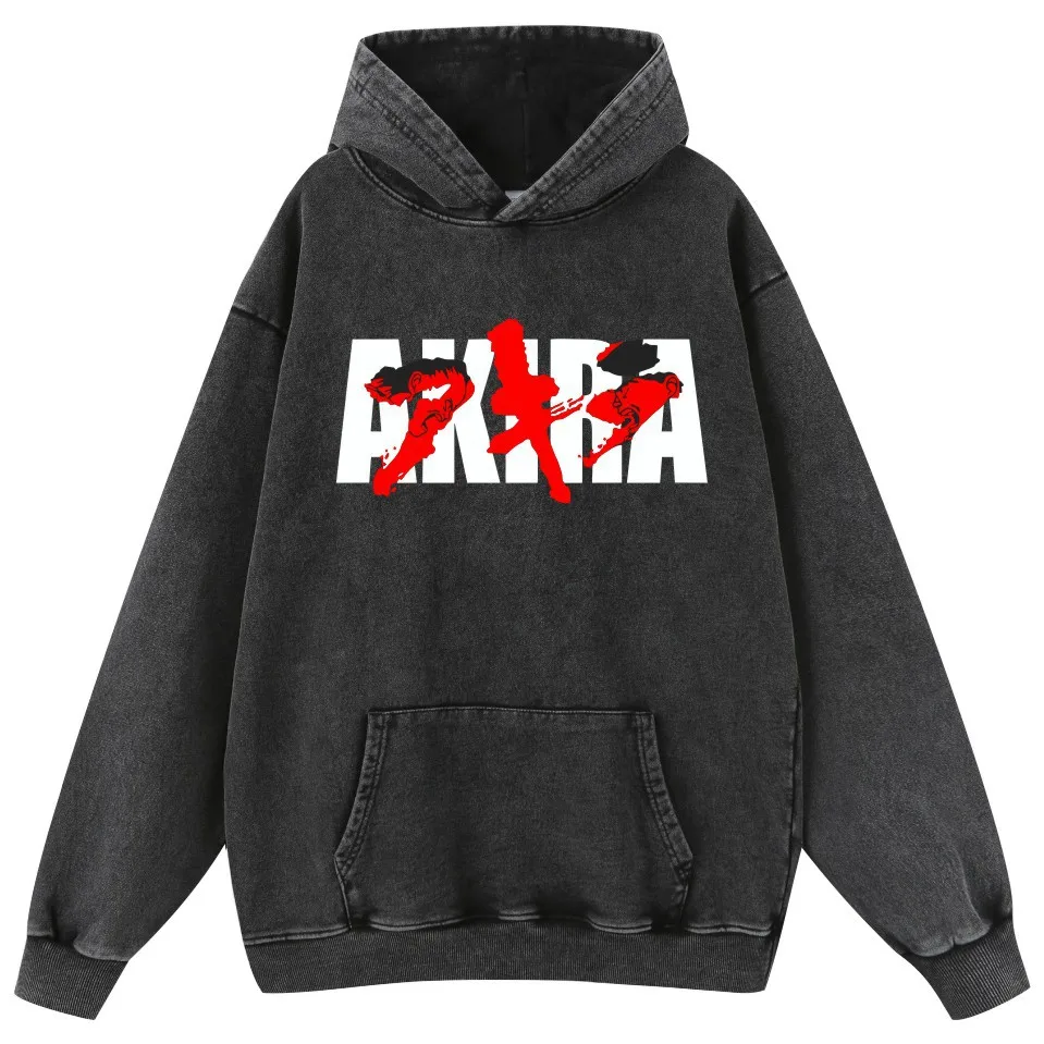 2025 Autumn hot wash vintage do old cotton Akira Akira hoodie men's and women's hoodies hoodie  streetwear