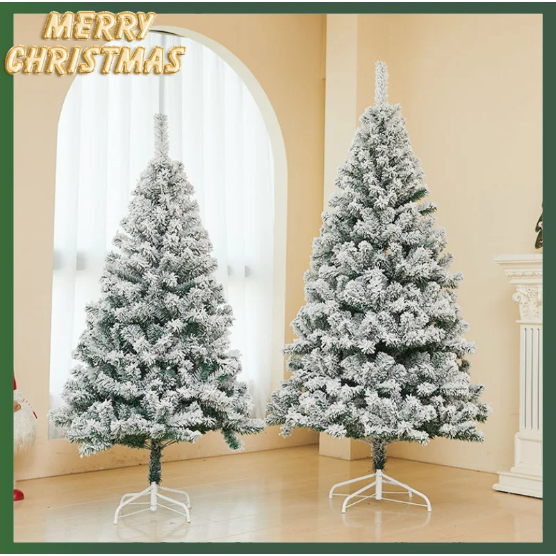 

60CM-240CM White Cedar Flocking Snowy Christmas Tree Home Decor Christmas Ornaments Outdoor Indoor Fake Xmas Tree New Year 2024