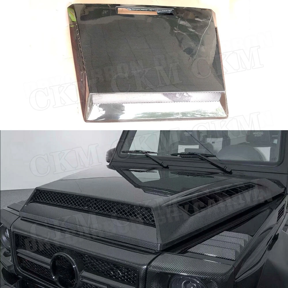 

Double-sided Carbon fiber engine hood Bannet Cover Vent for Benz G-CLASS W463 G500 G550 G55 G63 AMG 2004- 2017