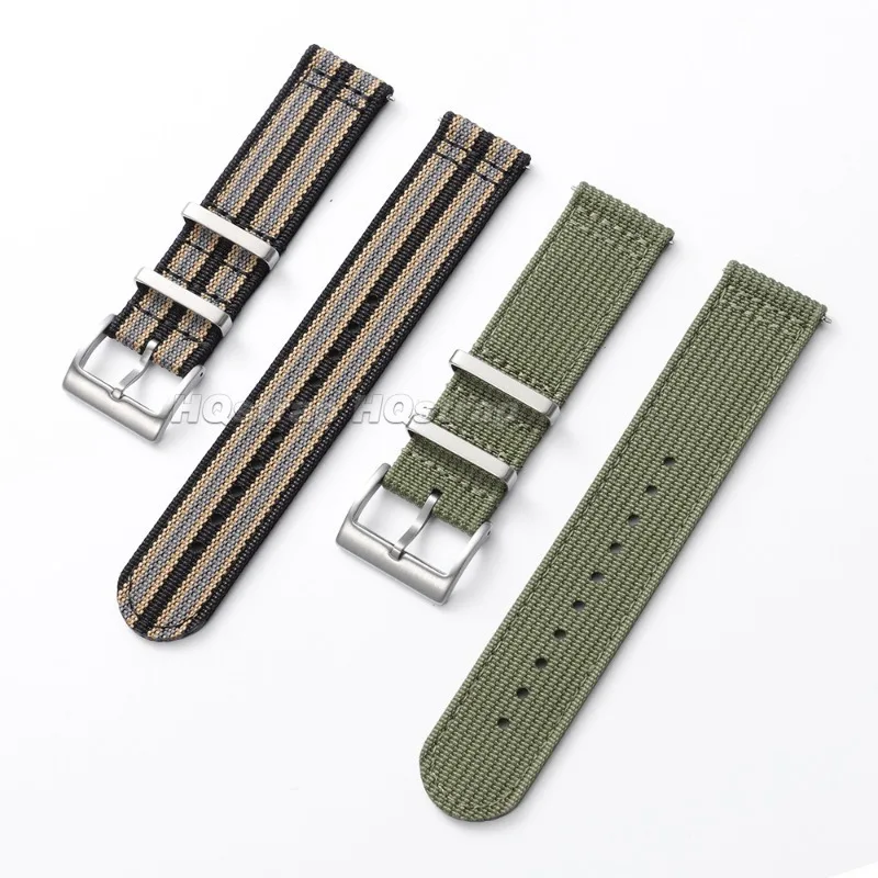 20mm 22mm Woven Nylon Strap for Omega for Tudor Soft Ribbed Canvas Fabric Watch Band Sport Quick Release Bracelets for Seiko view 3