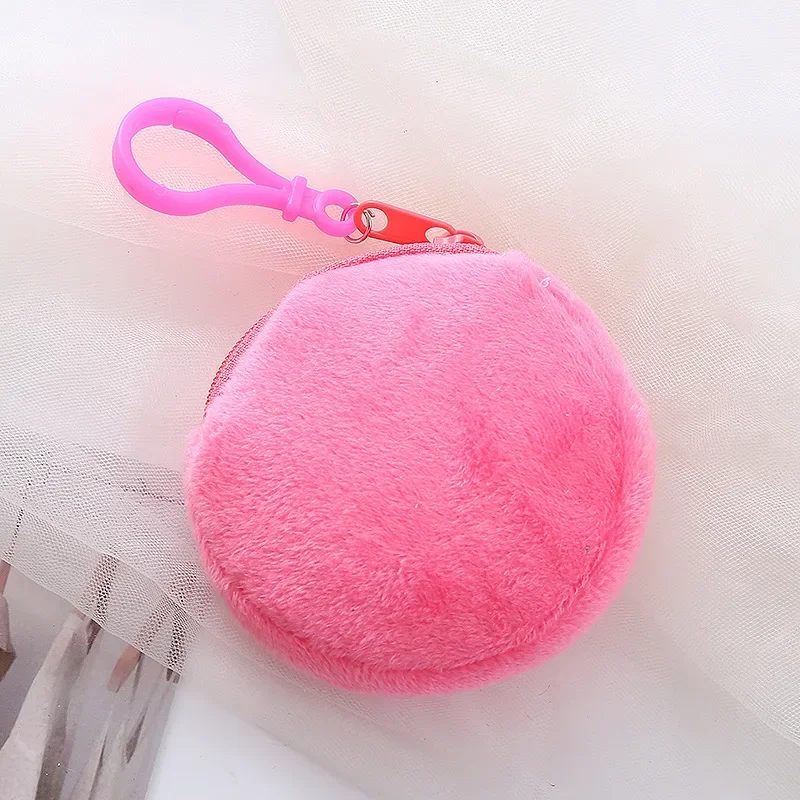 Soft Plush รอบเหรียญกระเป๋ากระเป๋าสตางค์เงินกระเป๋าสตางค์สําหรับเด็ก Kawaii Key หูฟังจัดเก็บกระเป๋าเด็ก Plush กระเป๋า
