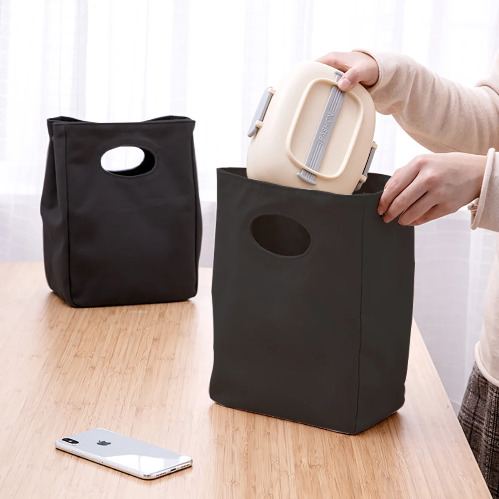 Bolsa de almuerzo aislada para niños y mujeres, bolsa térmica de lona portátil, para almacenamiento de Picnic, escuela, con patrón de dibujos animados