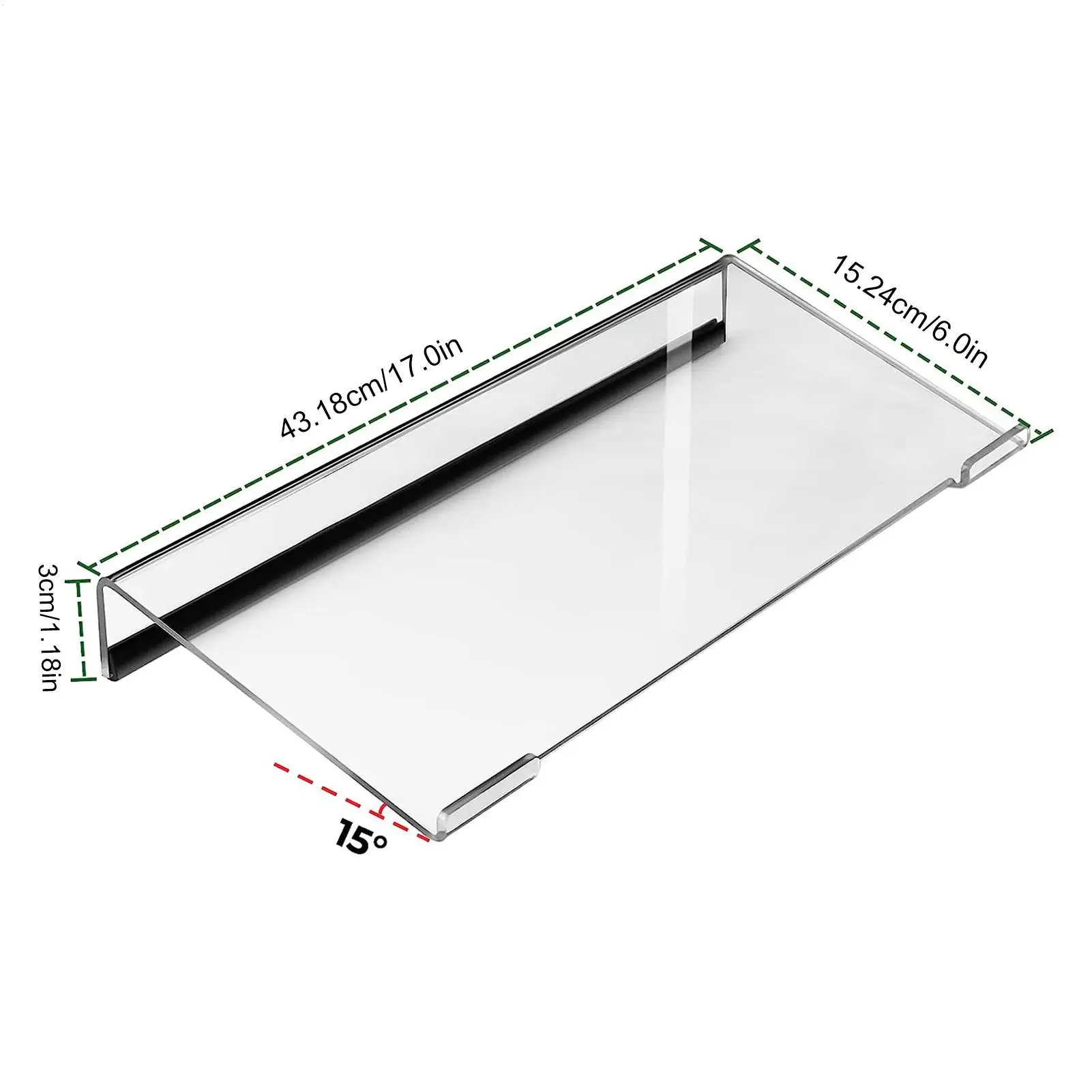 Clear Acrylic Keyboard Stand -Ergonomic TiltedDesign | Transparent Non-slip Tray For Office Desks Study School Durable Material
