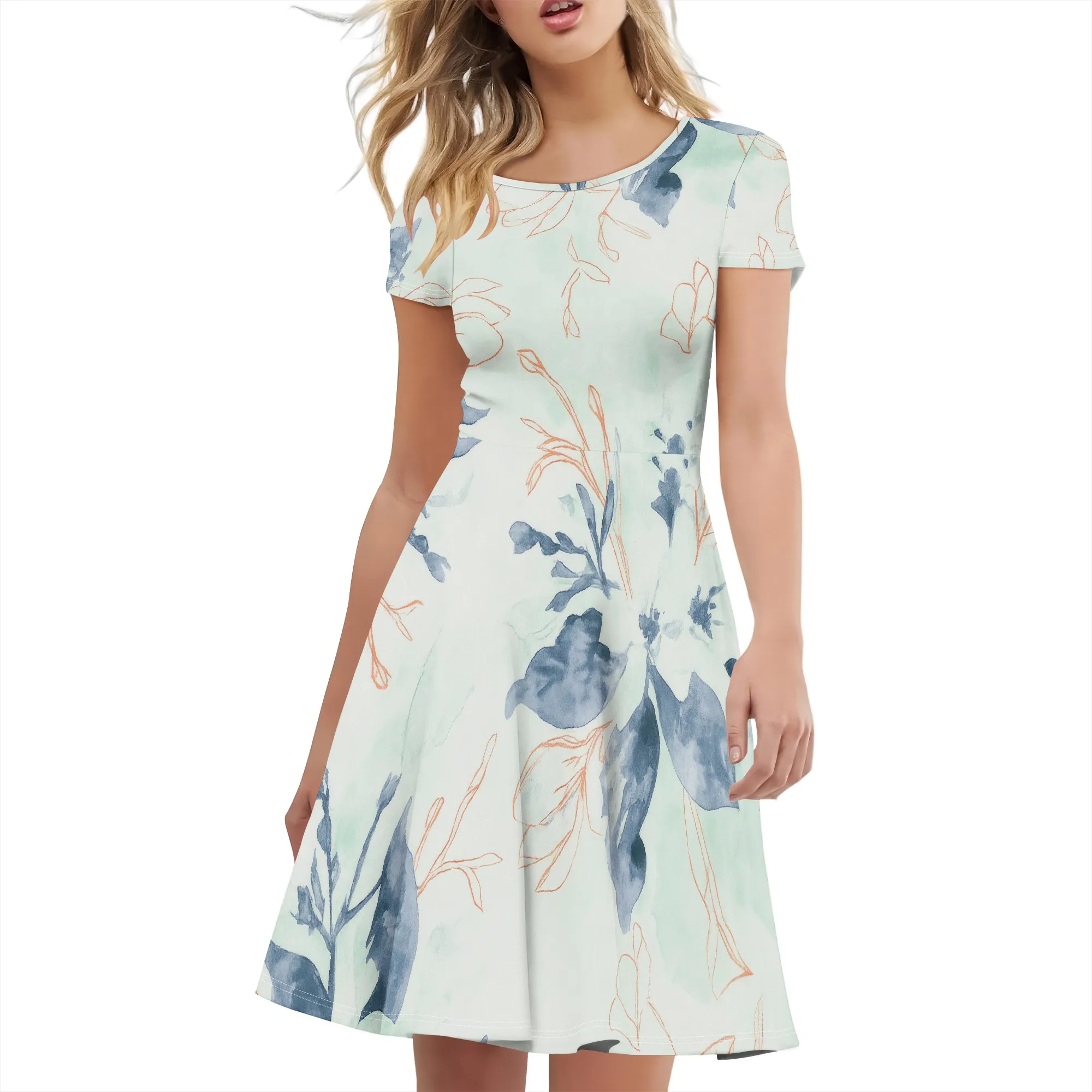Women Summer Dresses Sleeveless Casual Loose Swing Down Midi Dress