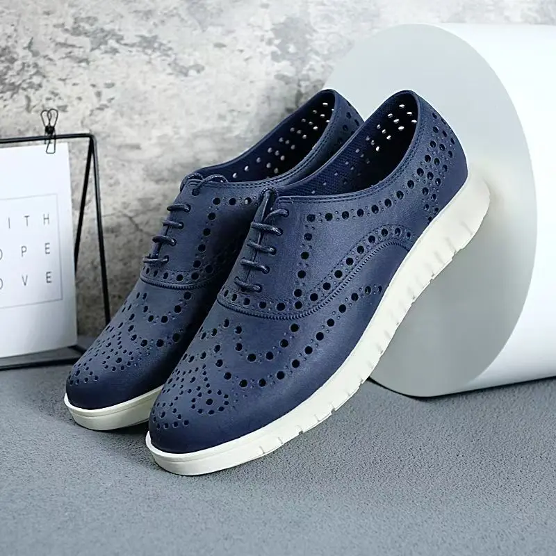 Man's Summer New Baotou Hollow Out Sandals Soft Sole Non-Slip Anti Odor Lace Up Waterproof Casual Board Shoes Wading Shoes