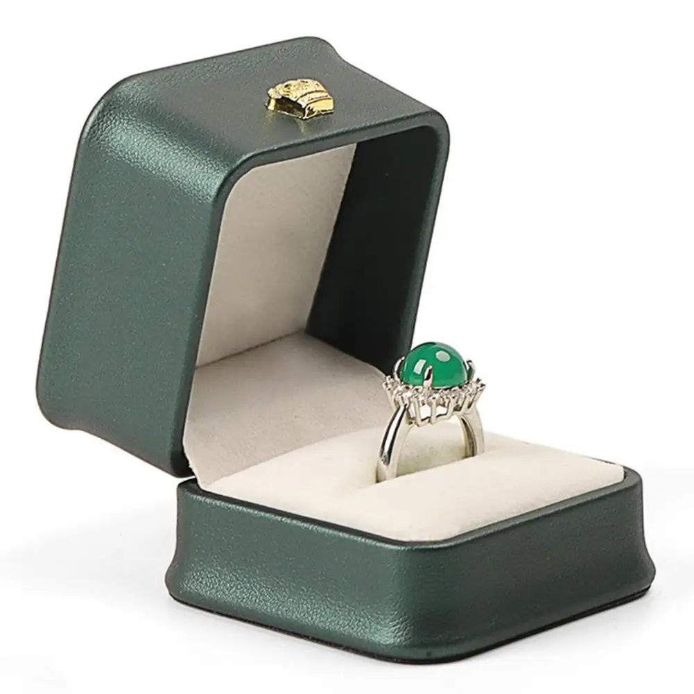 Estuche de almacenamiento portátil, organizador de joyas compacto a prueba de arañazos, caja de anillos con forro de terciopelo suave para