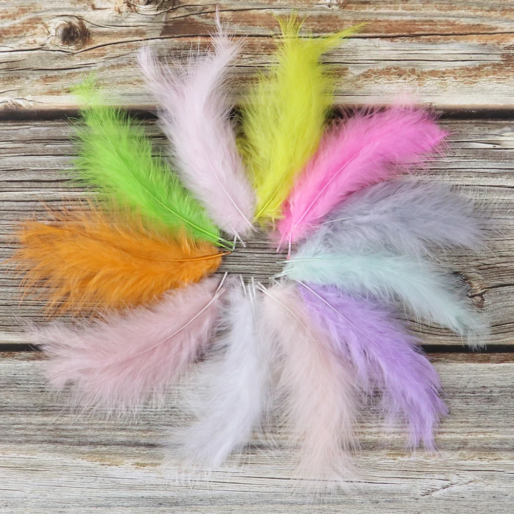 Colorful Turkey Feathers 10-15cm White Feathers for Jewelry Making Jewelry Creative Home Clothing Accessories 50Pcs/Lot