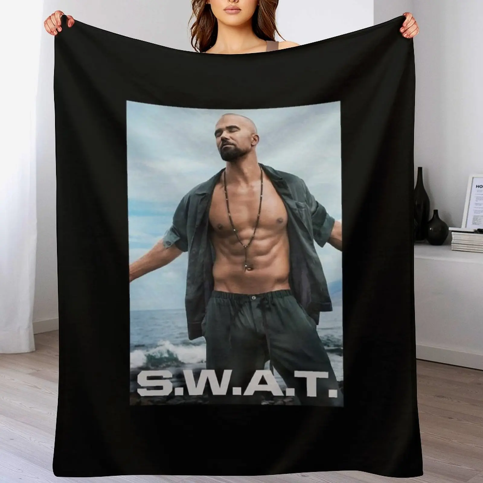 Special Present Shemar Moore Gift Movie Fans Throw Blanket bed plaid Weighted Flannel Blankets