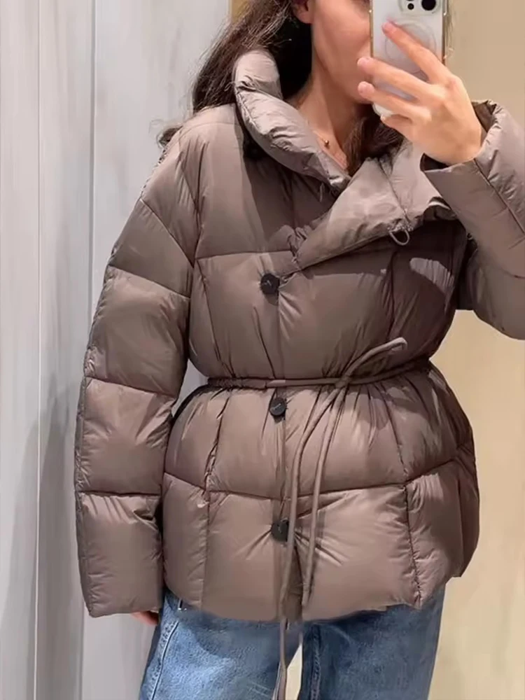 Casual Quilten Baumwolle Frauen Parka Kurzen Mantel Langarm Spitze-up Winter Jacke 2026 Neue Chic Dame Streetwear Oberbekleidung ﻿