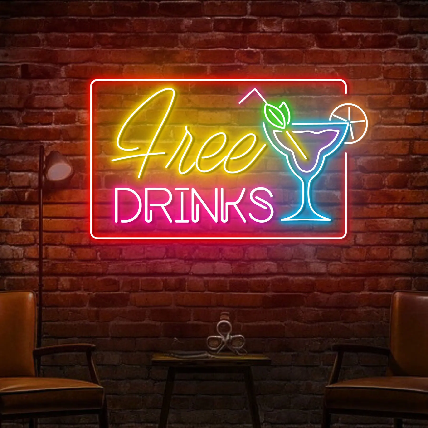 Drinks Neon Sign For Bar Pub And Restaurant Wall Art Decor Custom Open Wine Bar Pub Sign Bedroom Cocktail Bar Night Sign