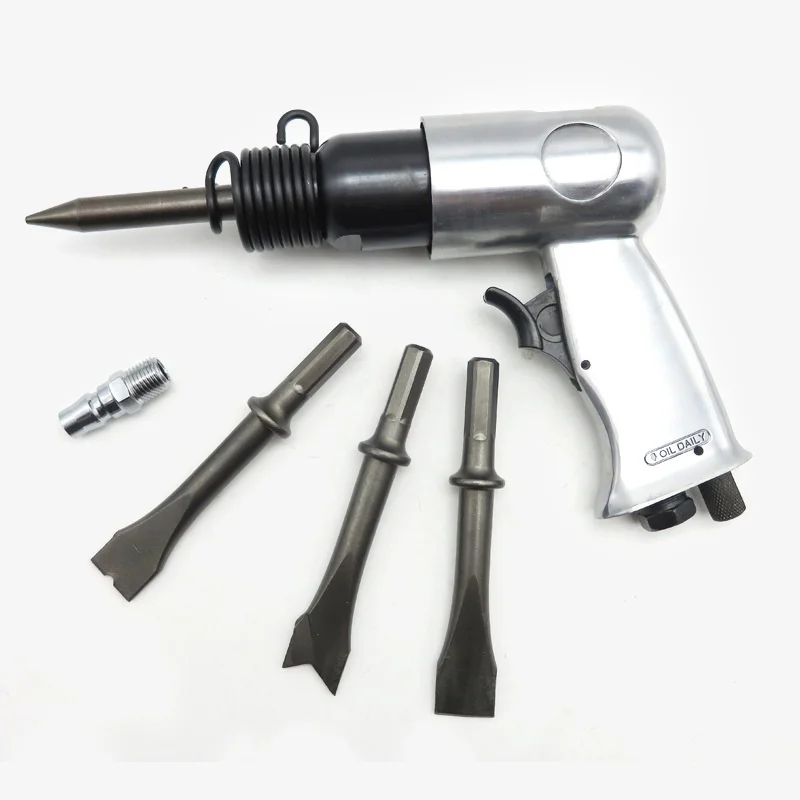 Heavy Duty Air Hammer with Round and Hexagonal Chisels 1/4'' Air Screw,4500rpm Pneumatic Chisel Hammer