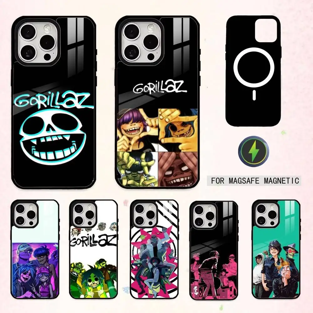 

G-Gorillaz COOL Band Phone Case For iPhone17,16,15,14,13,12,11 Plus,Pro Max Magnetic For Magsafe Wireless Charging