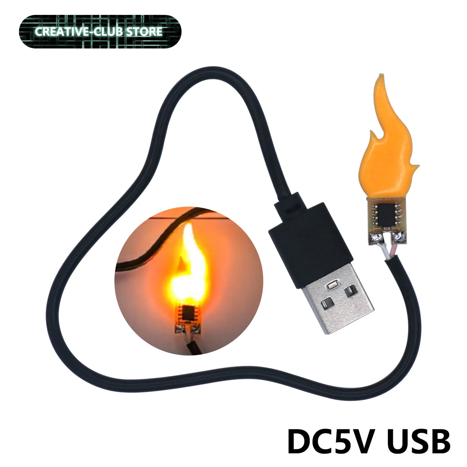 LED-Blitz-Kerzenlicht und USB-Schnittstelle DC 5V 2200K Edison Flame Filament flackernde LED-Leiterplatte dekorative Glühbirne Zubehör