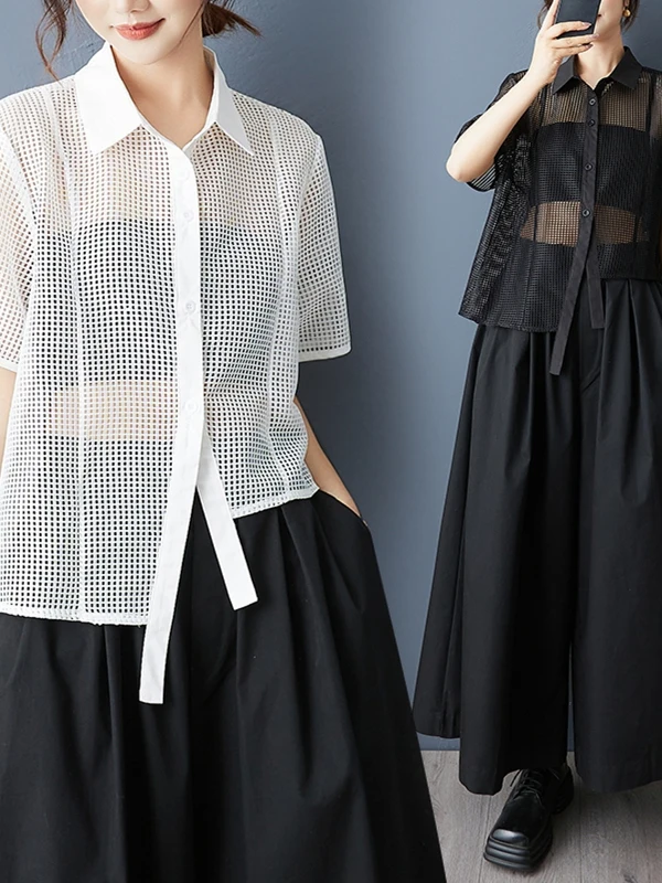 Prospettiva irregolare scavata da donna irt Estate Allentata Casual Faion Versatile Top Design Sensation Piccolo ence