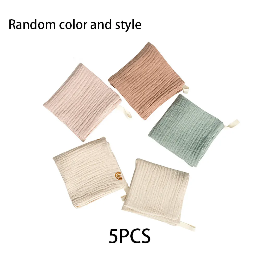5PCS Baby Towel New Born Items Stuff Muslin Squares Infant Newborn Hand Bath Shower Face Towels Soft Cotton Gauze Baby Washcloth
