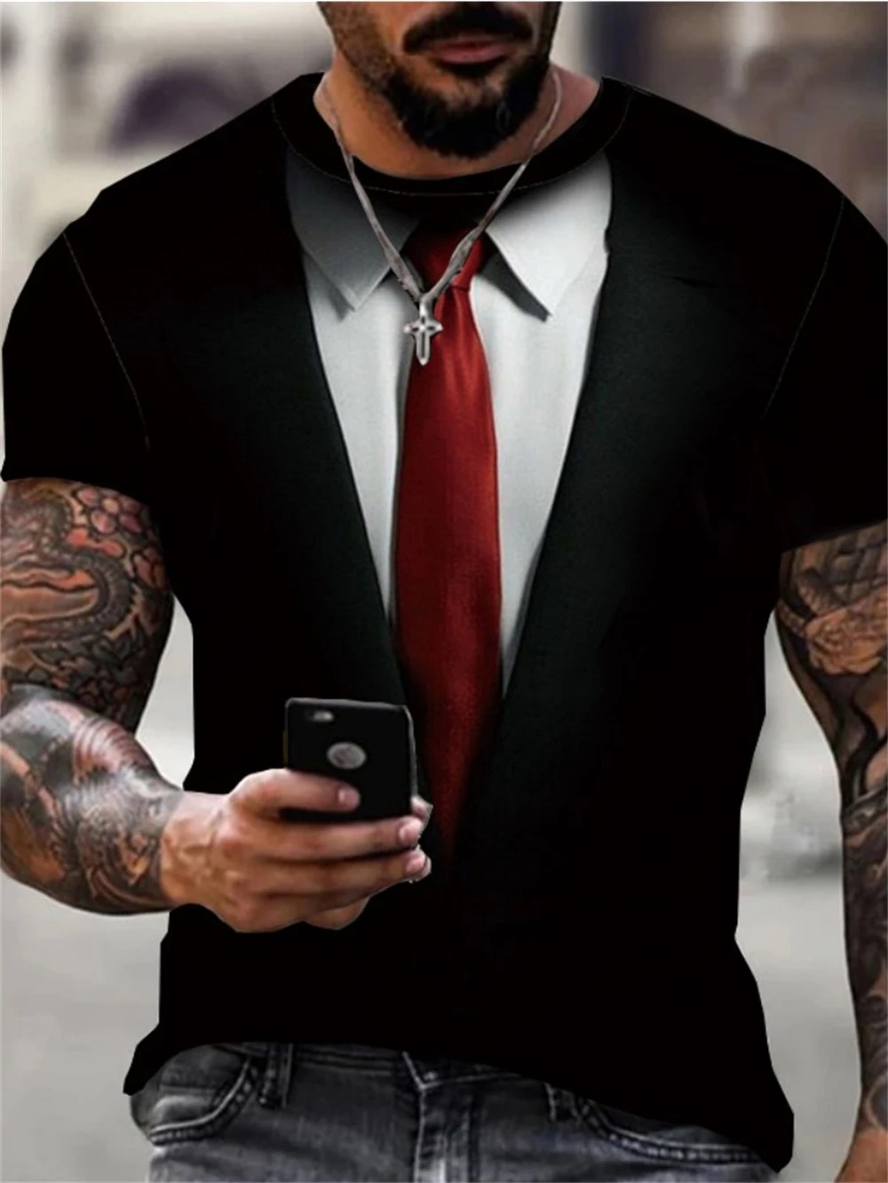 

T-Shirts Man Fashion Cool Formal 3D Printed Short Sleeve Summer Outdoor Humor Social Style Tops Large Size Casual Men's T-Shirt