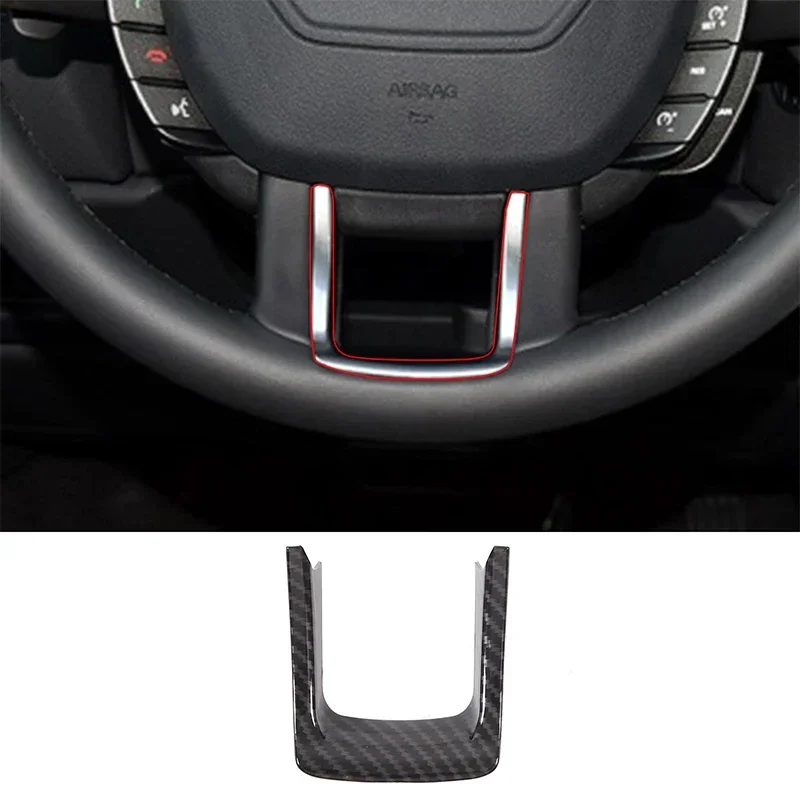 For Range Rover Evoque 2012-2018 ABS Carbon Fiber Car Steering Wheel U-shaped Frame Cover Trim Sticker Car Accessories Interior