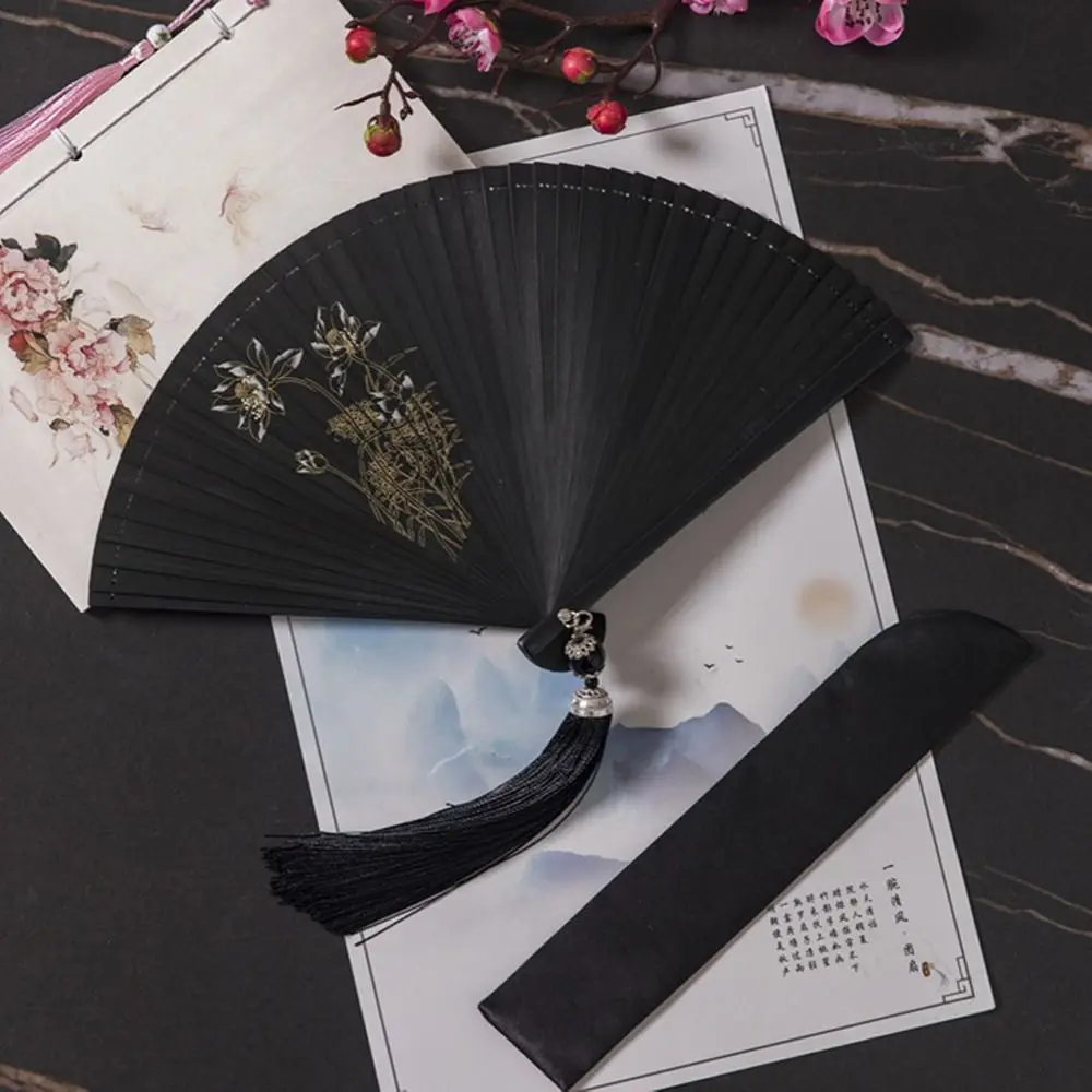 

Chinese Style Japanese Classical Folding Fan Ancient Style Portable Women's Folding Fan Exquisite Handmade Bamboo Fan