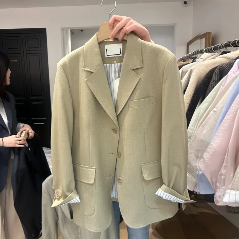 

SuperAen Spring and Autumn 2025 New Korean-style Loose Casual Jacket for Women Oversize Notched Coats