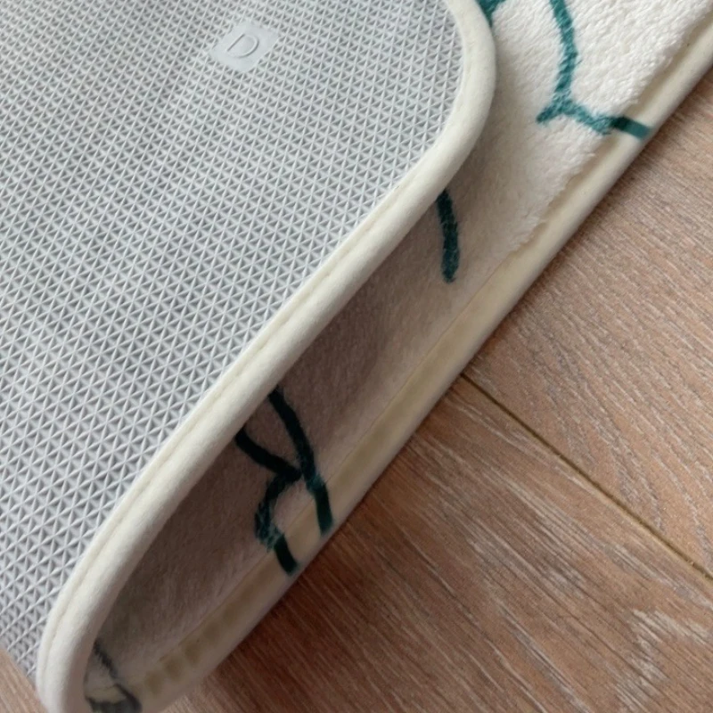 Fresh Style Floral Lamb Wool Bedside Rug, Bedroom Decor Floor Mat, Soft & Fine, Skin-Friendly Comfort, Machine Washable